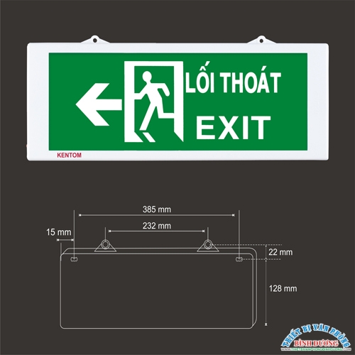binh duong den loi thoat hiem, den exit binh duong