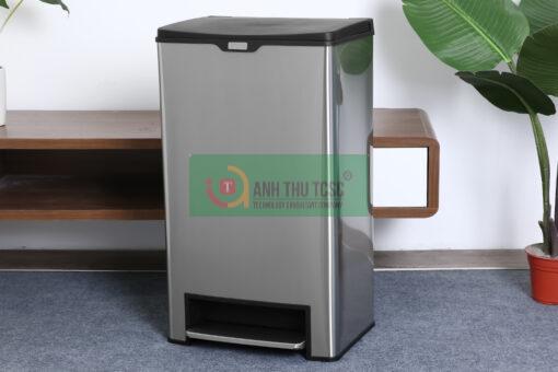 Thùng rác 40L inox đạp chân